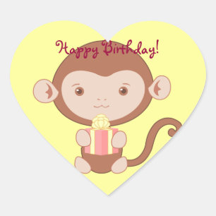 Birthday Monkey Stickers