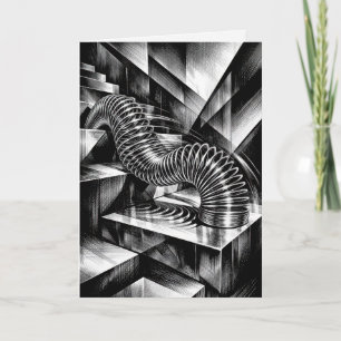 Birthday Monochrome Slinky on Chrome Steps Card