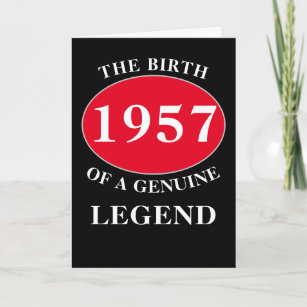 Birthday Monogram Add Year And Name Black Red Card