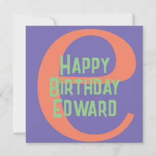 Birthday Monogram Greeting Card – Custom Initial 