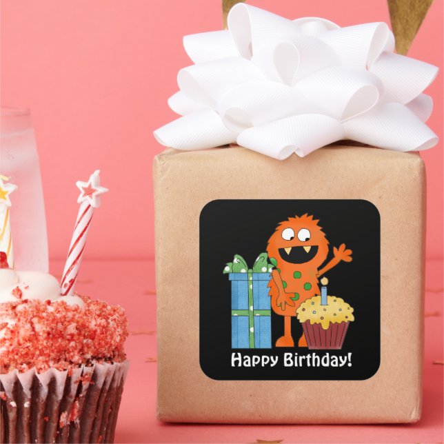 Birthday Monster party fun sticker (Party)