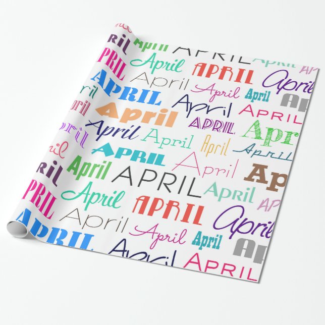 Birthday month April Wrapping Paper (Unrolled)