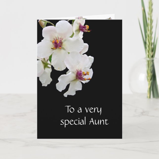 Birthday Moth Mullein Wildflower Card (Front)