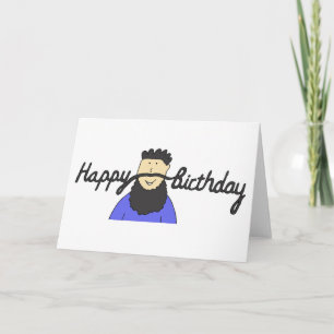 Birthday Moustache for Hipster with Beard Card