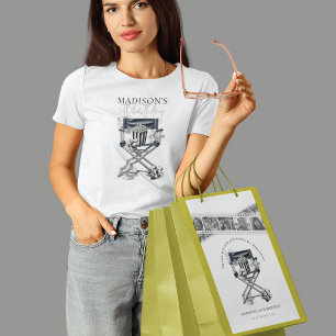 Birthday Movie Night Black White Custom Medium Gift Bag
