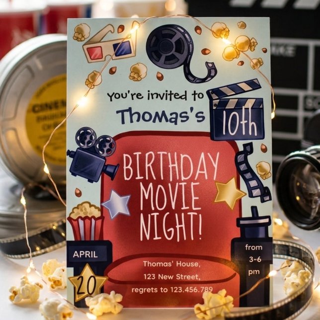 Birthday movie night Invitation (Créateur téléchargé)