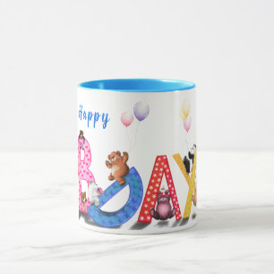 Birthday Mug Gift with Happy Baby Bear Party