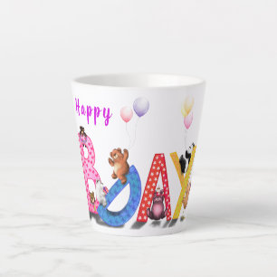 Birthday Mug with Happy Bear Party