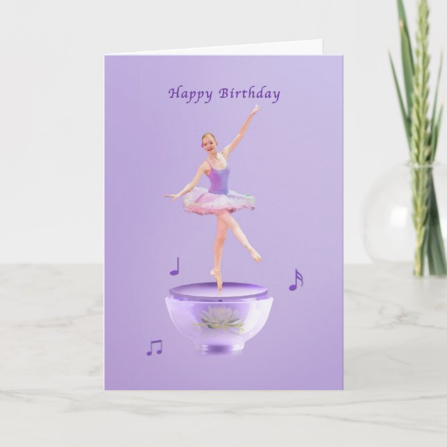 Birthday, Music Box Ballerina Card (Front)