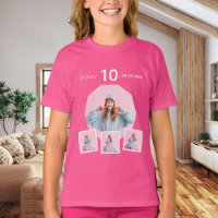 Birthday name age photo collage girl pink