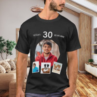 Birthday name age photo collage guy black