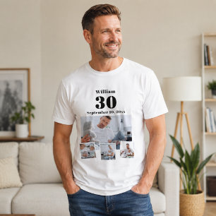 Birthday name age photo collage T-Shirt