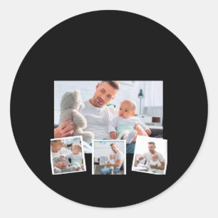 Birthday Name Age Photo Collage T Shirt  Classic Round Sticker