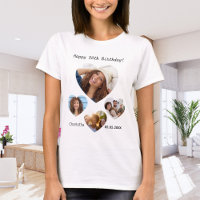 Birthday name age photo heart collage woman
