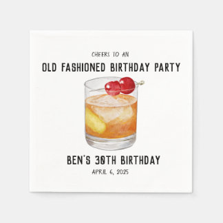 Birthday Napkins - Old Fashioned Cocktail