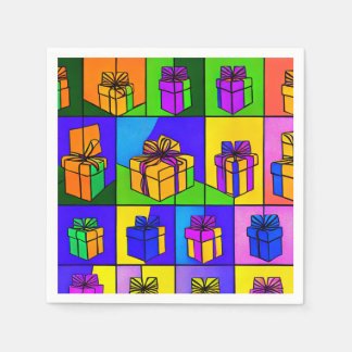 Birthday napkins with gift design