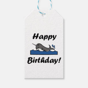 Birthday Narwhal Gift Tags