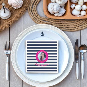 Birthday Nautical Photo Napkins Pink