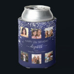 Birthday navy blue friends photo can cooler<br><div class="desc">A gift from friends for a woman's 21st birthday, celebrating her life with a collage of 6 of your photos of her, her friends, family, interest or pets. Personalize and add her name, age 21 and your names. White text. A chic navy blue background colour. The blue colour is uneven....</div>