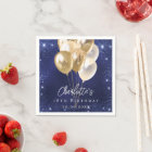 Birthday navy blue glitter gold balloons