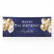 Birthday navy blue gold balloons name script