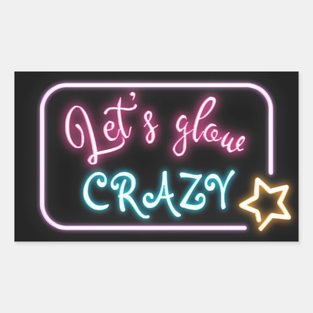 Birthday Neon Glow Sign Sticker (Front)