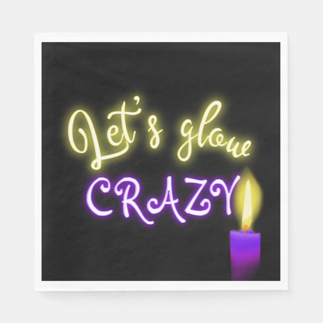 Birthday Neon Sign with Candle Napkin (Front)