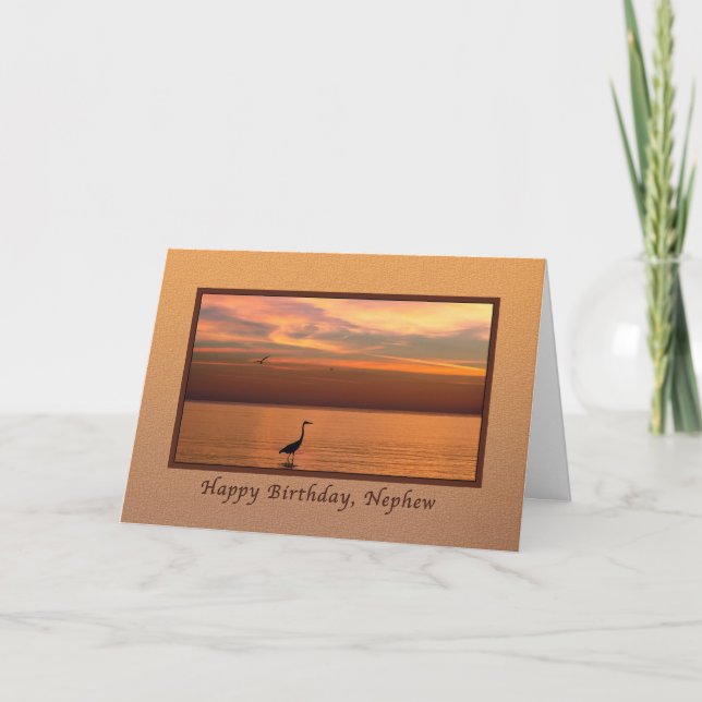 Birthday, Nephew, Ocean View at Sunset Card (Front)
