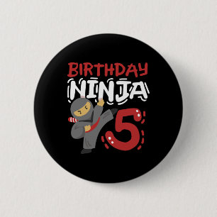 Birthday Ninja 5 Years Old Karate Kids 5th Birthda 2 Inch Round Button