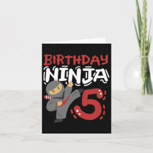 Birthday Ninja 5 Years Old Karate Kids 5th Birthda Card