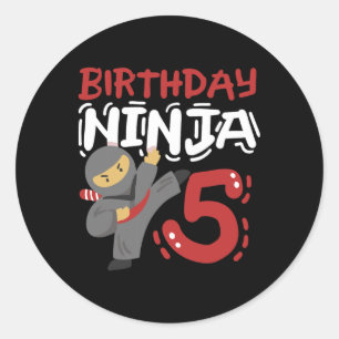 Birthday Ninja 5 Years Old Karate Kids 5th Birthda Classic Round Sticker
