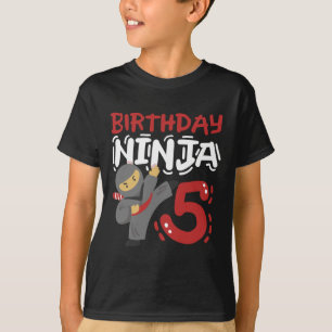 Birthday Ninja 5 Years Old Karate Kids 5th Birthda T-Shirt