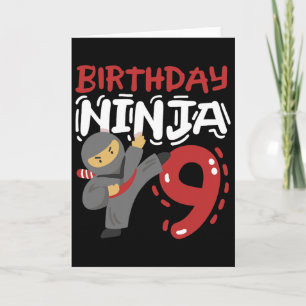 Birthday Ninja 9 Years Old Karate Kids 9th Birthda Card