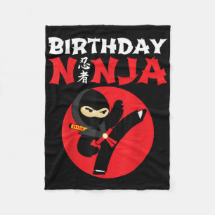 Birthday Ninja - Kids Ninja Birthday Party - Birth Fleece Blanket