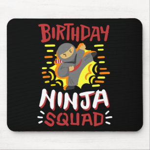 Birthday Ninja Squad Karate Girls Boys Kid Bday Pa Mouse Pad