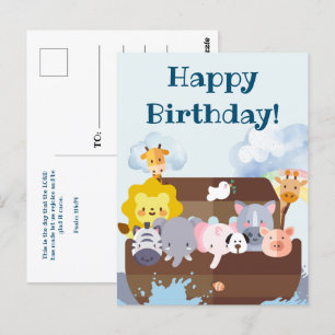 Birthday Noah's Ark Postcard