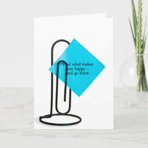 Birthday note on paper clip Card