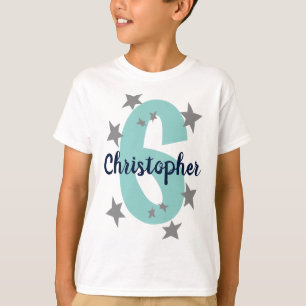 Birthday Number and Name Cool Stars Customized T-Shirt