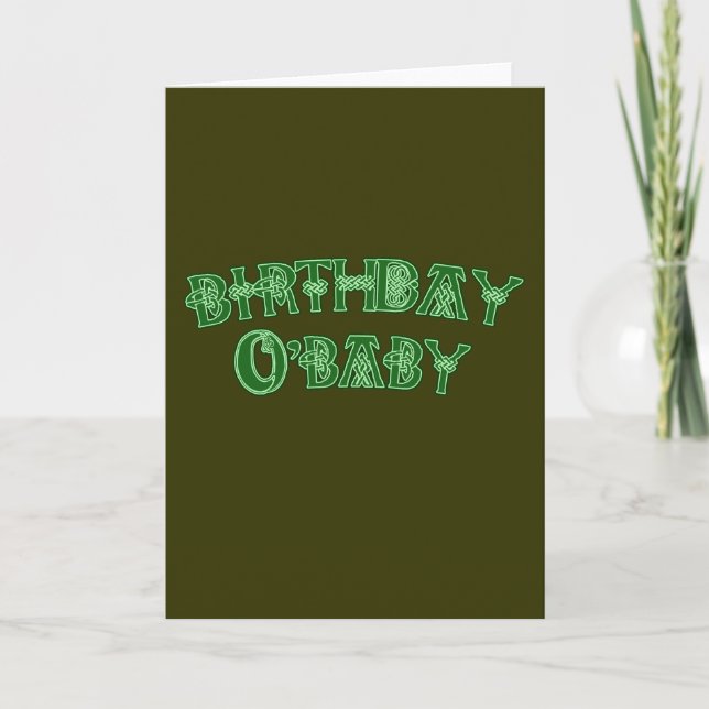 Birthday O'Baby St. Patrick's Day Tshirts Card (Front)