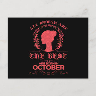 Birthday October Born Best Women Gift Postcard
