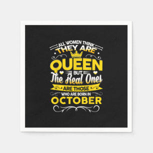 Birthday October Gift Born In October Queen Napkin