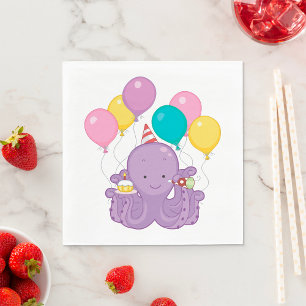 Birthday Octopus Napkin