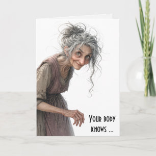 Birthday Old Lady In Faded Dress Card