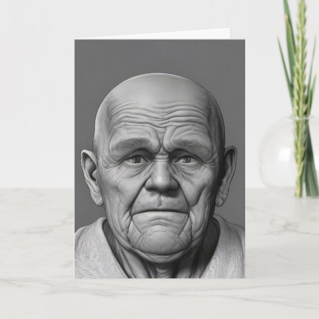Birthday Old Man Face  Card (Front)