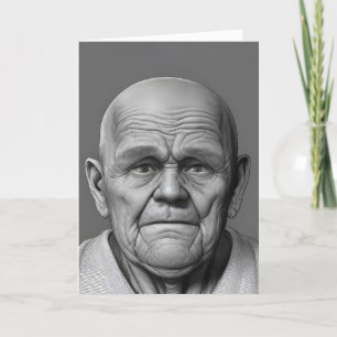 Birthday Old Man Face  Card