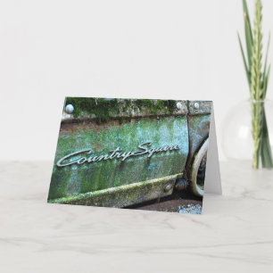 Birthday, Old Vintage Car, Country Squire Card