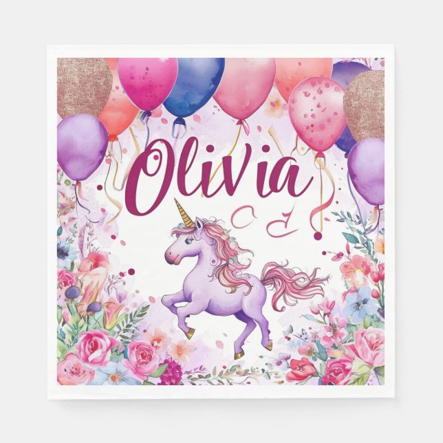 Birthday "Olivia" Napkin (Front)