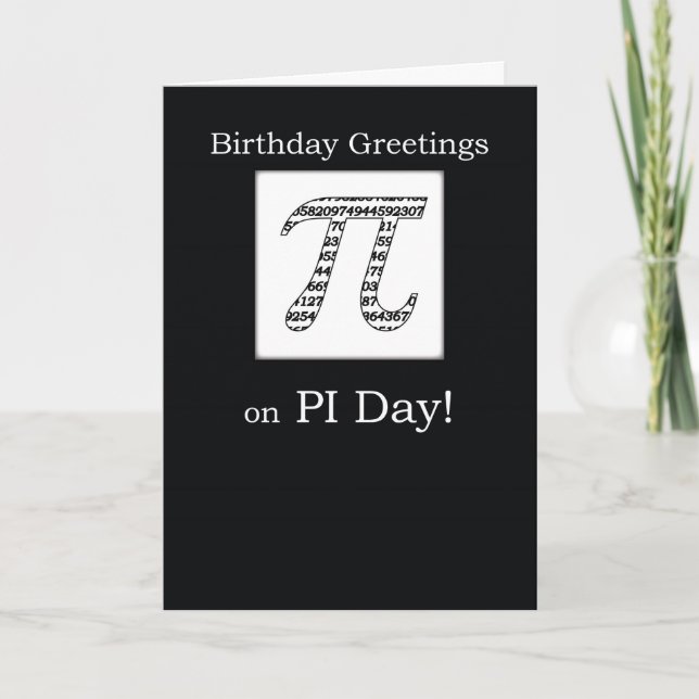 Birthday on Pi Day Black Card (Front)