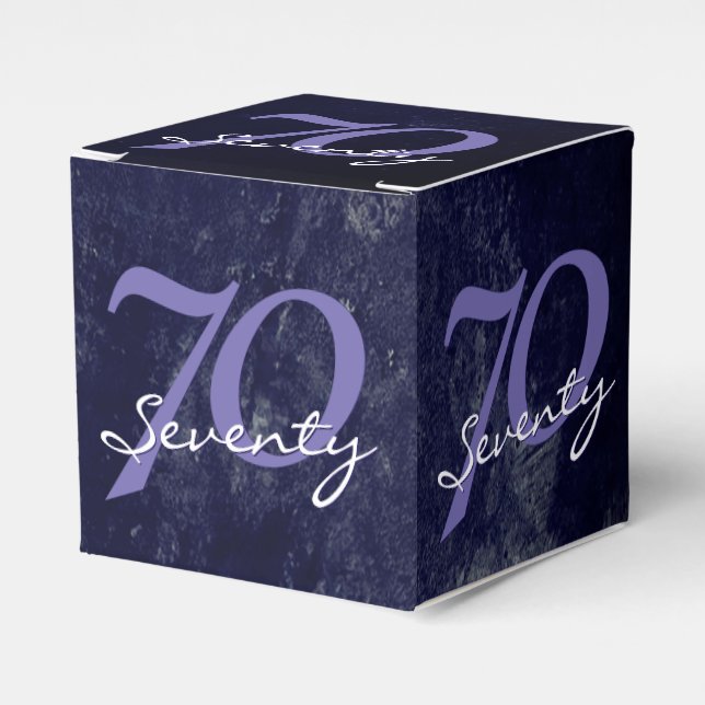 Birthday or Anniversary | Purple Grunge EDITABLE Favor Box (Front Side)