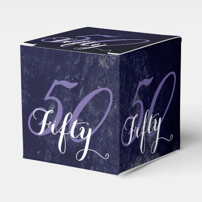 Birthday or Anniversary | Purple Grunge EDITABLE Favor Box (Front Side)